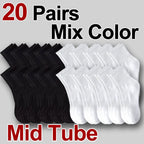 Polyester Blend Crew Socks Breathable Athletic Footwear