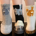Polyester Cotton Casual Bear Socks
