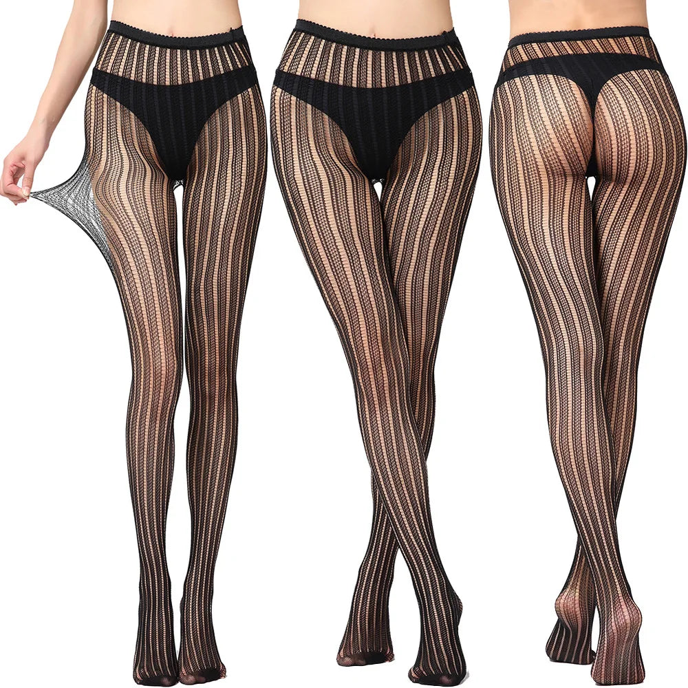 Nylon Spandex Jacquard Patterned Fishnet Pantyhose Tights - 8
