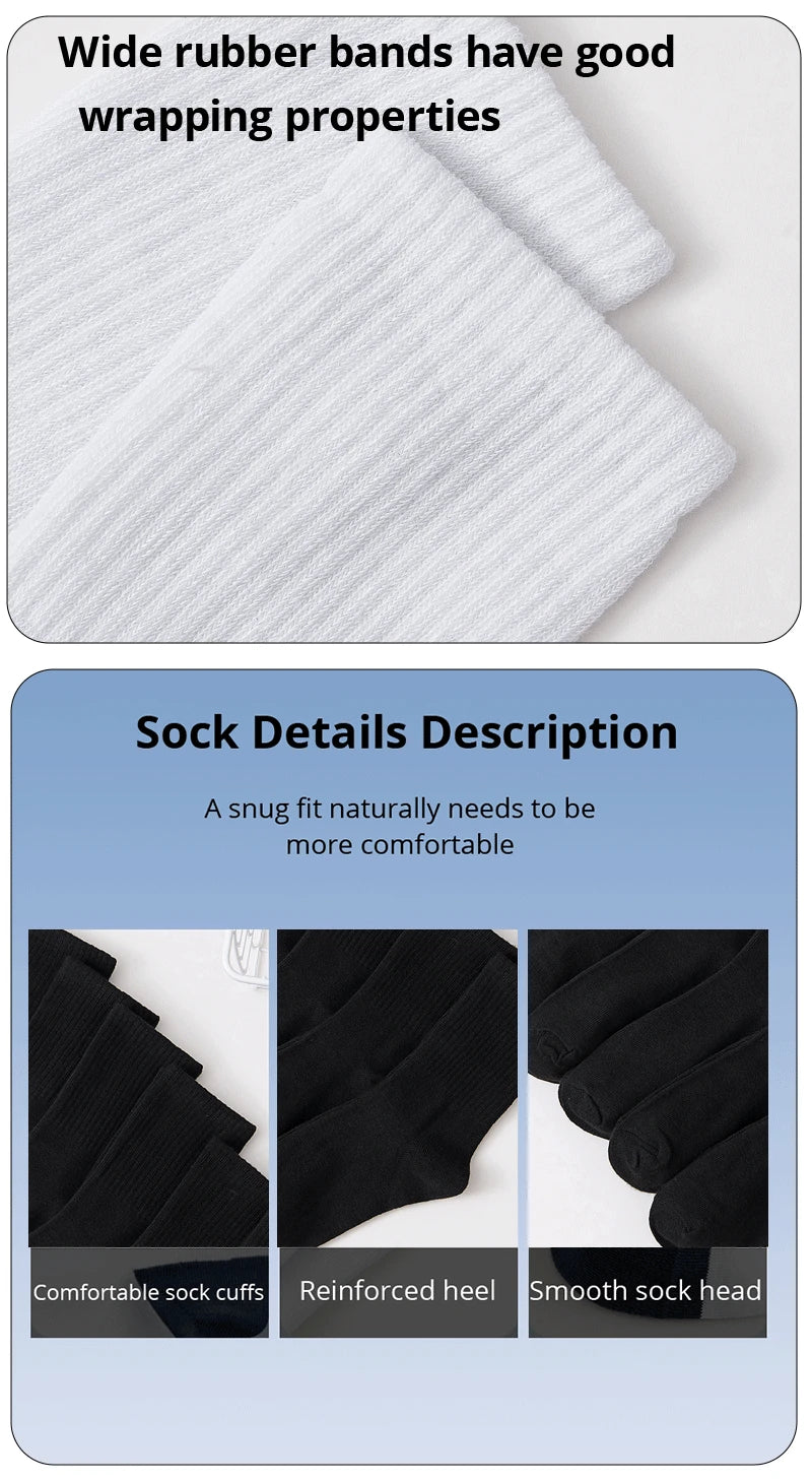 Polyester Elastane Casual Crew Socks 6 Pairs