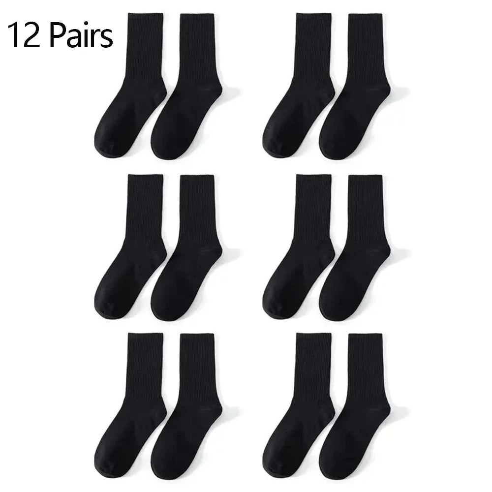 Polyester Elastane Blend Crew Socks 6 or 12 Pairs - 14