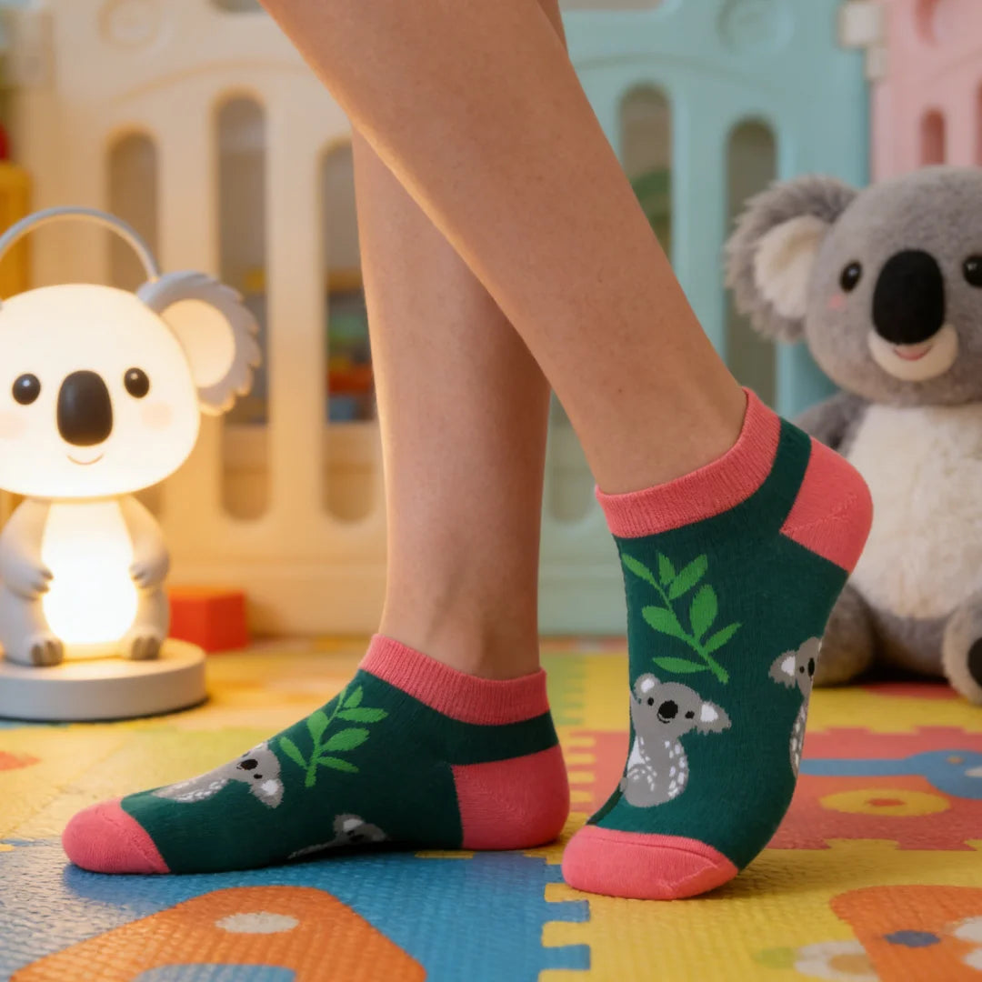 Cotton Blend Koala Pattern Ankle Socks - 1