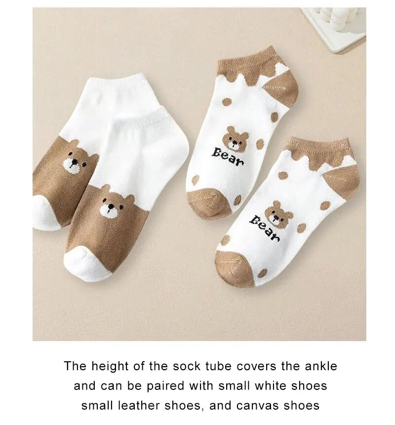 Polyester Blend Cartoon Pattern Low Tube Casual Socks