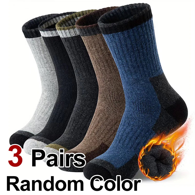Thick Wool Blend Crew Socks for Winter Warmth