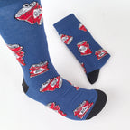 Polyester Elastane Beer Print Mid Calf Socks