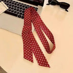 Polka Dot Polyester Long Ribbon Scarf Headband