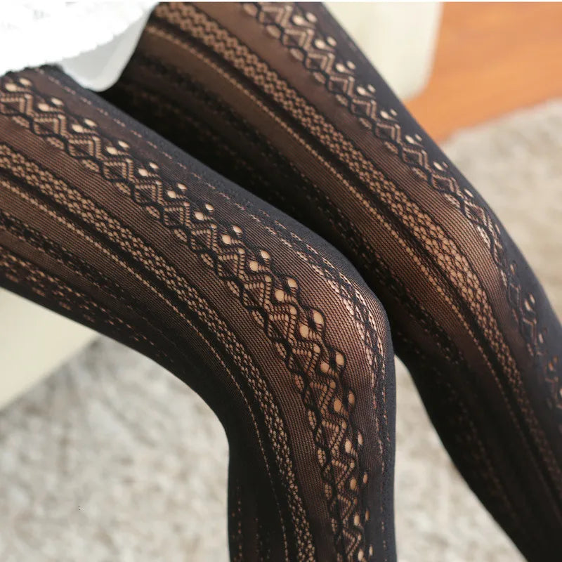 Nylon Mesh Geometric Pattern Lolita Style Tights