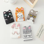 Polyester Elastane Animal Pattern Crew Socks Five Pairs