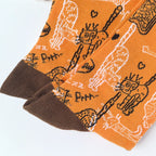 Cotton Blend Cat Print Mid Calf Unisex Socks