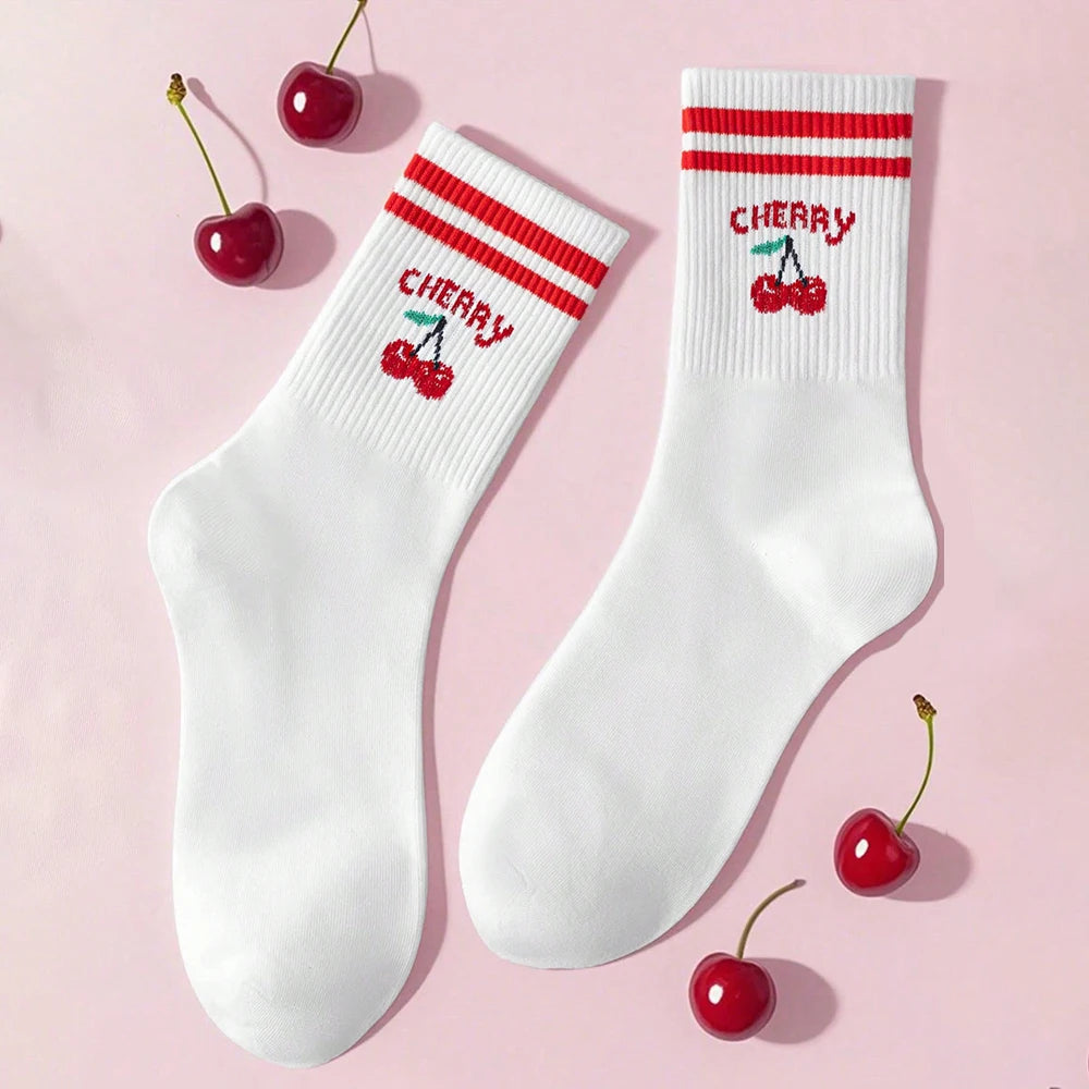 Polyester Elastane Blend Casual Mid Tube Socks 3 Pair Set - 1