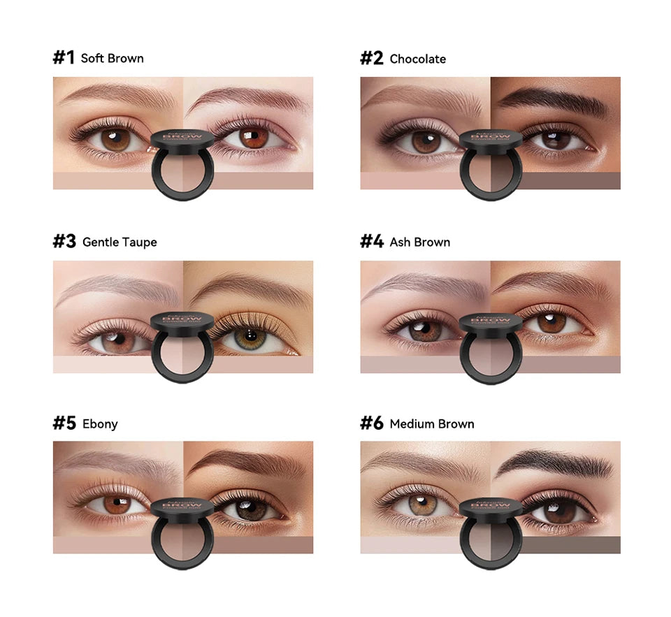 Dual Shade Eyebrow Powder Palette with Application Brush