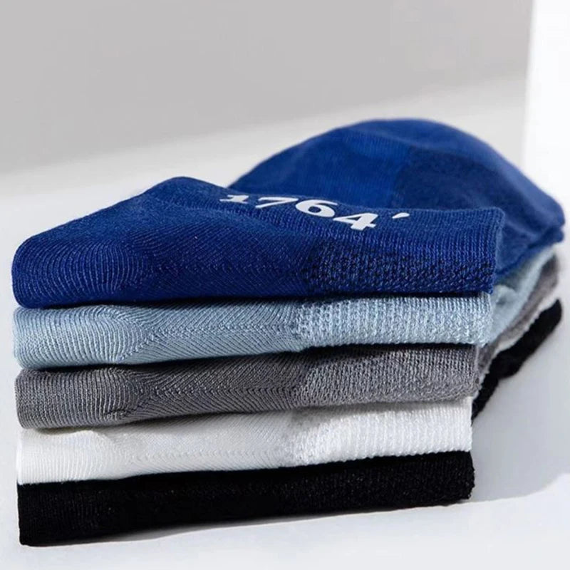 10 Pairs Mens Polyester Elastane Breathable Mesh Ankle Socks - 5