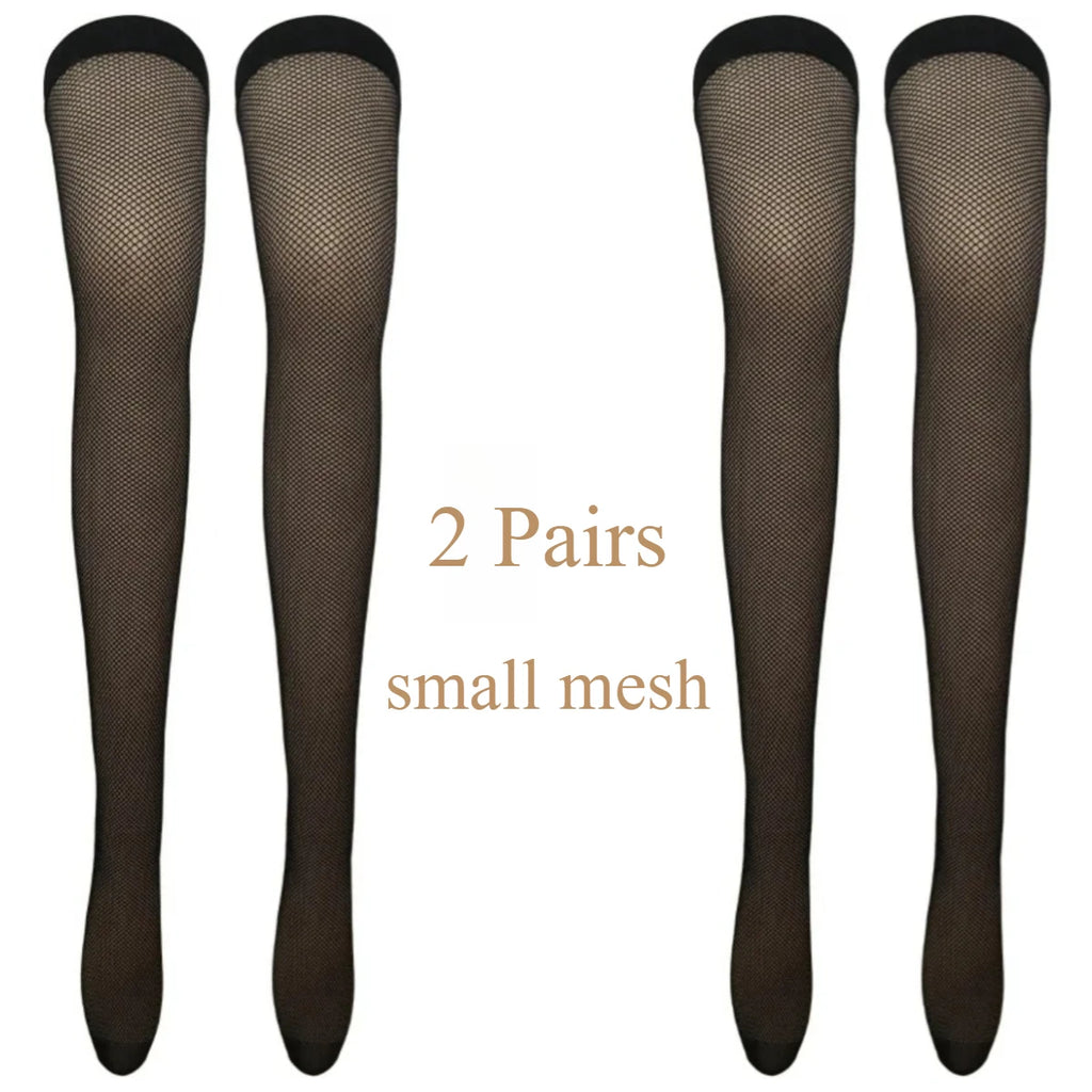 Nylon Elastane Fishnet Thigh High Stockings