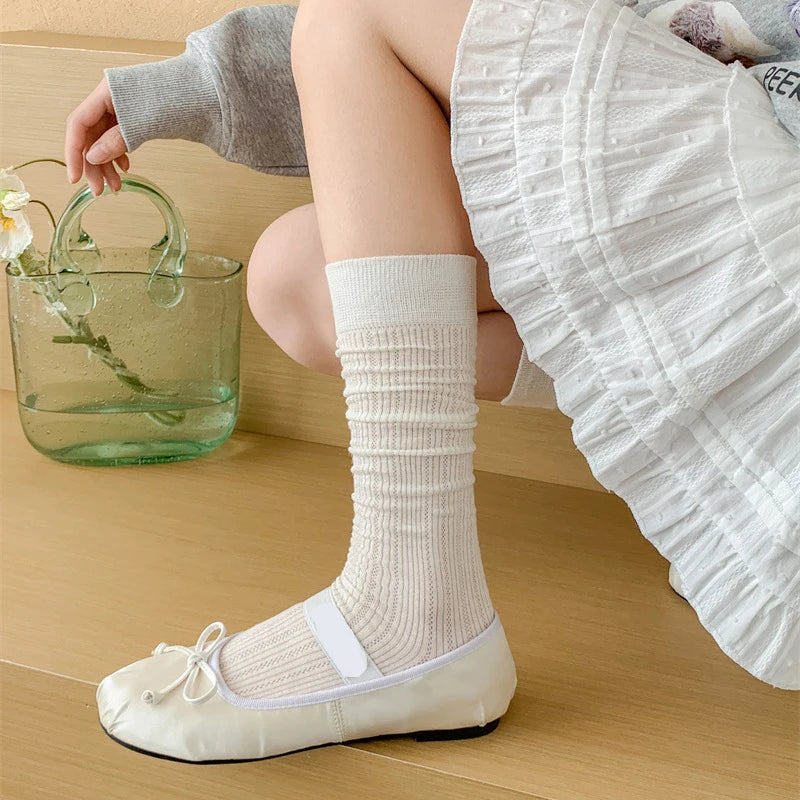 Cotton Blend Breathable Casual Socks For Women