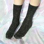 Cotton Blend Glitter Mid Tube Socks 3 Pairs