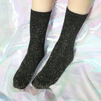 Cotton Blend Glitter Mid Tube Socks 3 Pairs