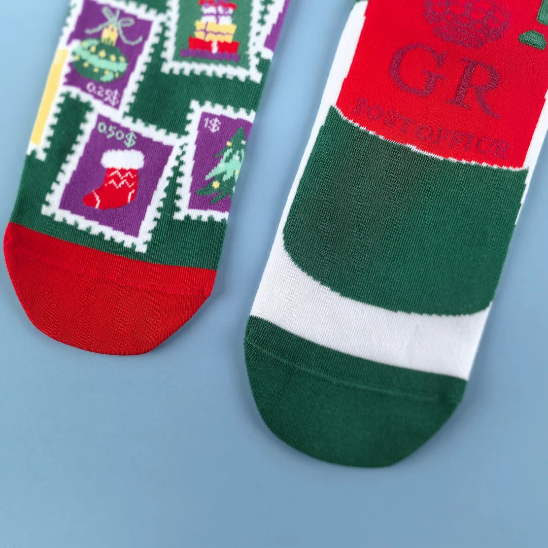 Cotton Blend Christmas Themed Mid Calf Unisex Socks - 5