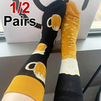 Cotton Blend Beer Pattern Crew Socks