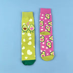 Cotton Blend Avocado Pattern Casual Mid Calf Socks