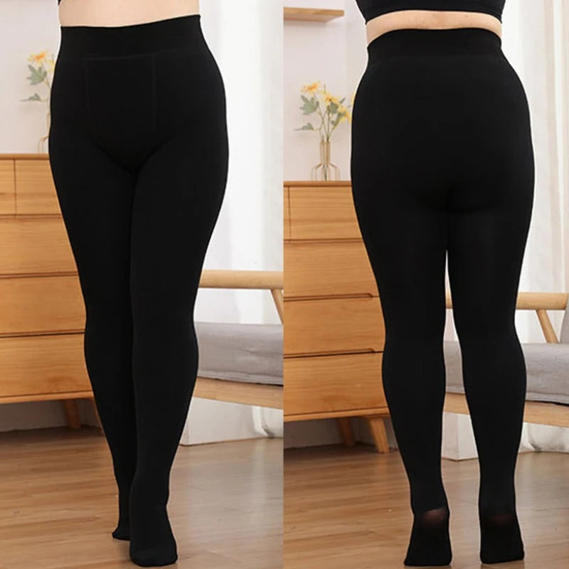 Womens Plus Size Thermal Plush Lined Winter Tights