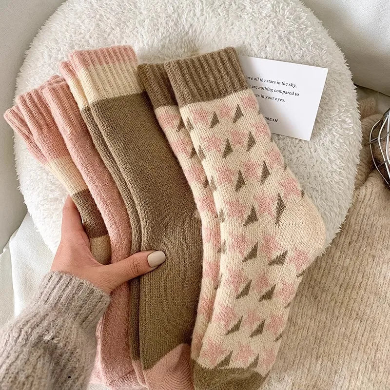 Thick Striped Plush Winter Socks for Women - 2