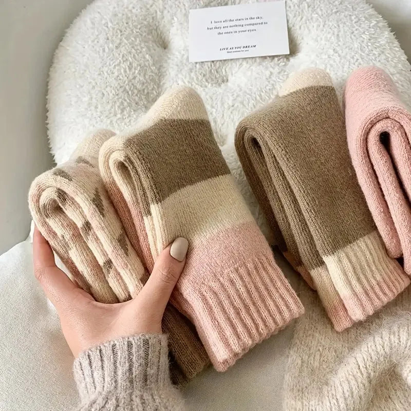 Thick Striped Plush Winter Socks for Women