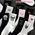 Polyester Elastane Crew Socks Graphic Casual Footwear