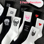 Polyester Elastane Crew Socks Graphic Casual Footwear