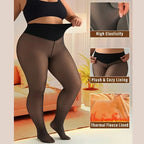 Fleece Lined Translucent High Waisted Thermal Tights