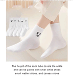 Polyester Blend Cartoon Expression Mid Tube Casual Socks