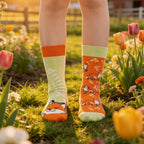 Cotton Blend Fox Pattern Casual Mid Tube Socks