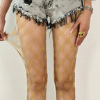 Nylon Elastane Geometric Pattern Fishnet Tights