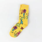Cotton Blend Artistic Graffiti Pattern Mid Calf Unisex Socks