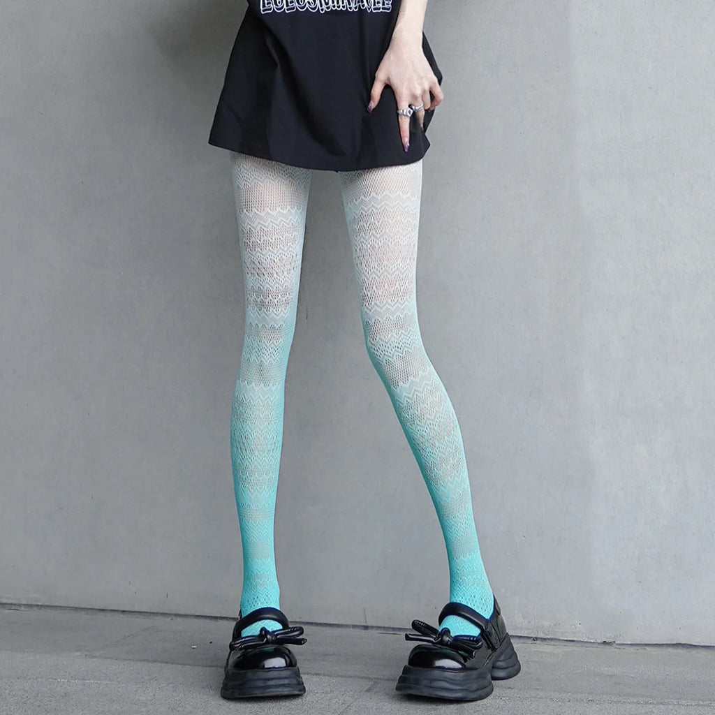 Gradient Pattern Polyester Nylon Tights