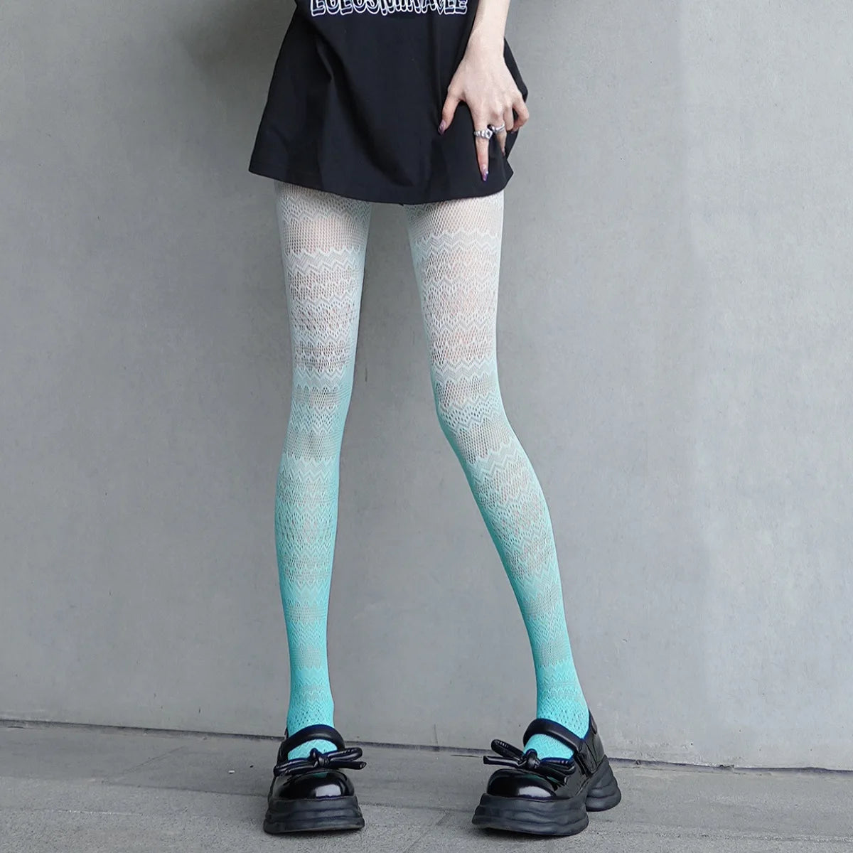 Gradient Pattern Polyester Nylon Tights