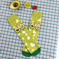 Cotton Blend Avocado Print Mid Calf Socks