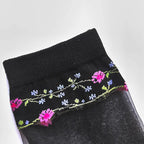 Floral Print Mid Tube Polyester Blend Socks