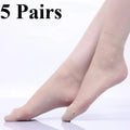 Polyester Elastane Polka Dot Sheer Dress Socks Five Pairs