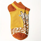 Cotton Giraffe Print Ankle Socks