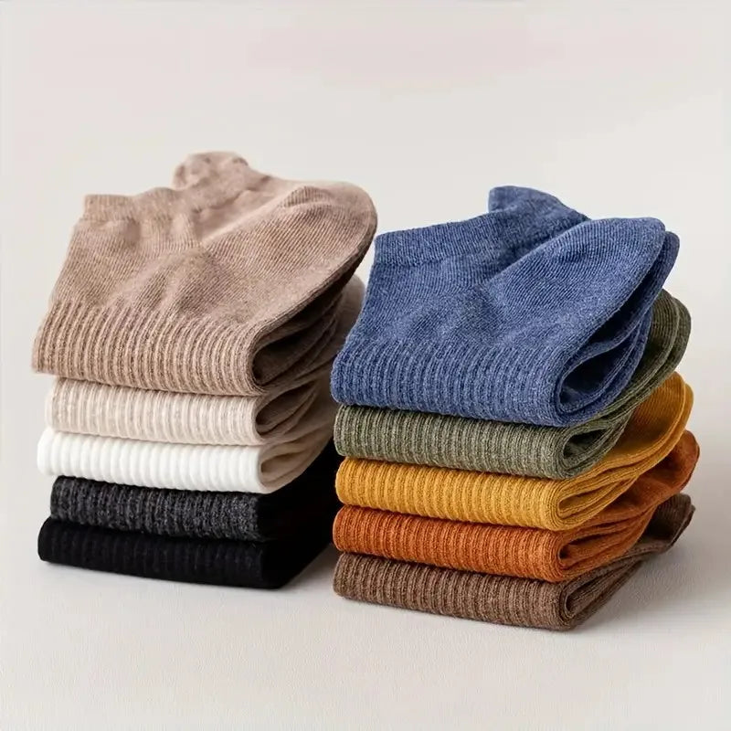10 Pairs Mens Cotton Casual Ankle Socks