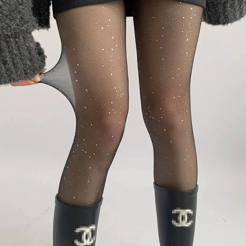 Polyester Elastane Sequin Sheer Pantyhose