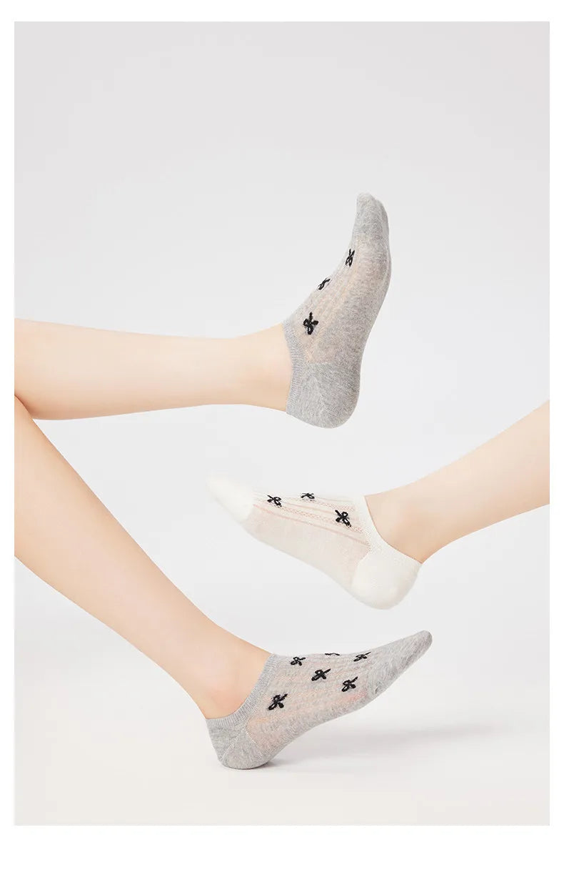 Cotton Mesh No Show Liner Socks for Women