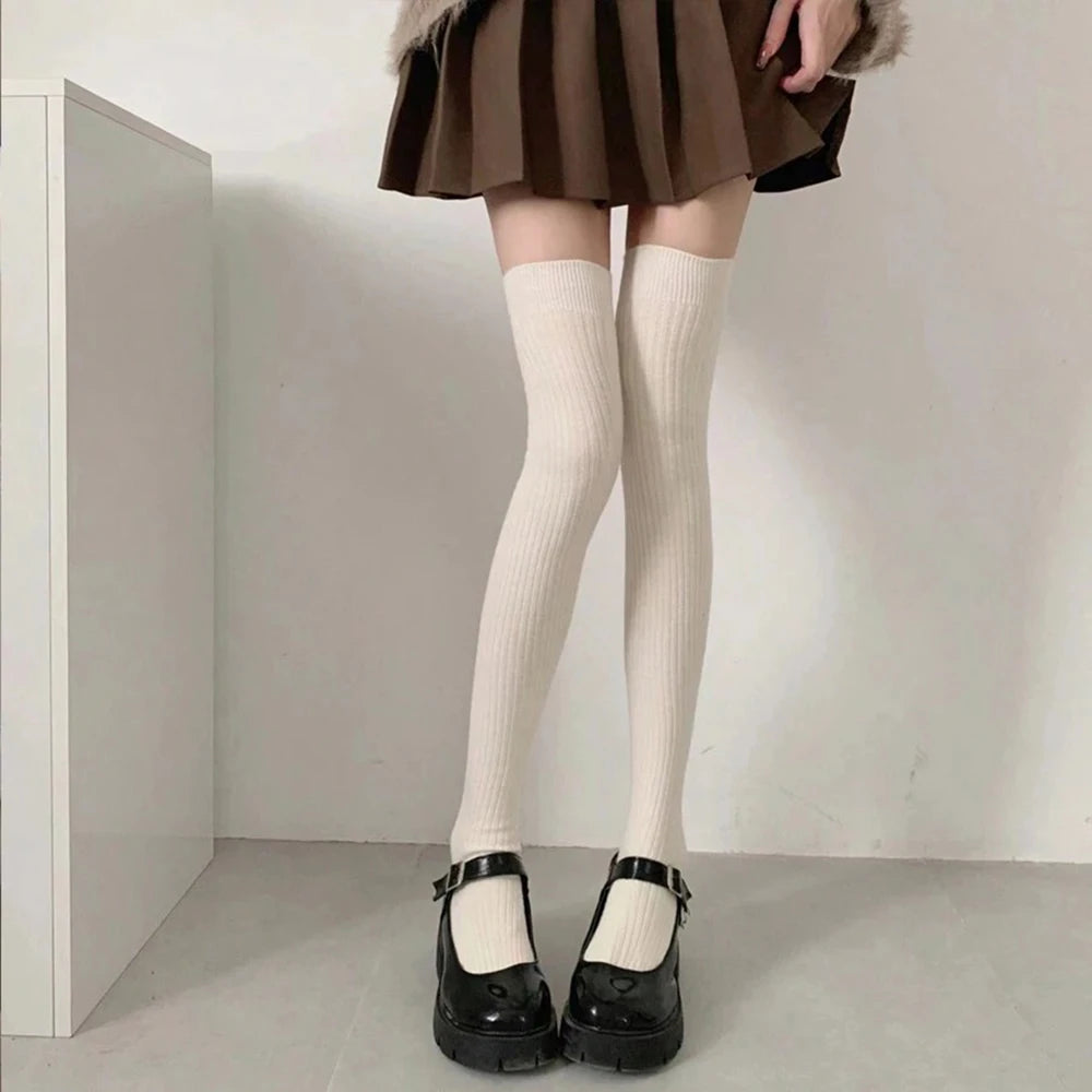 Polyester Elastane Striped Knee High Stockings - 6
