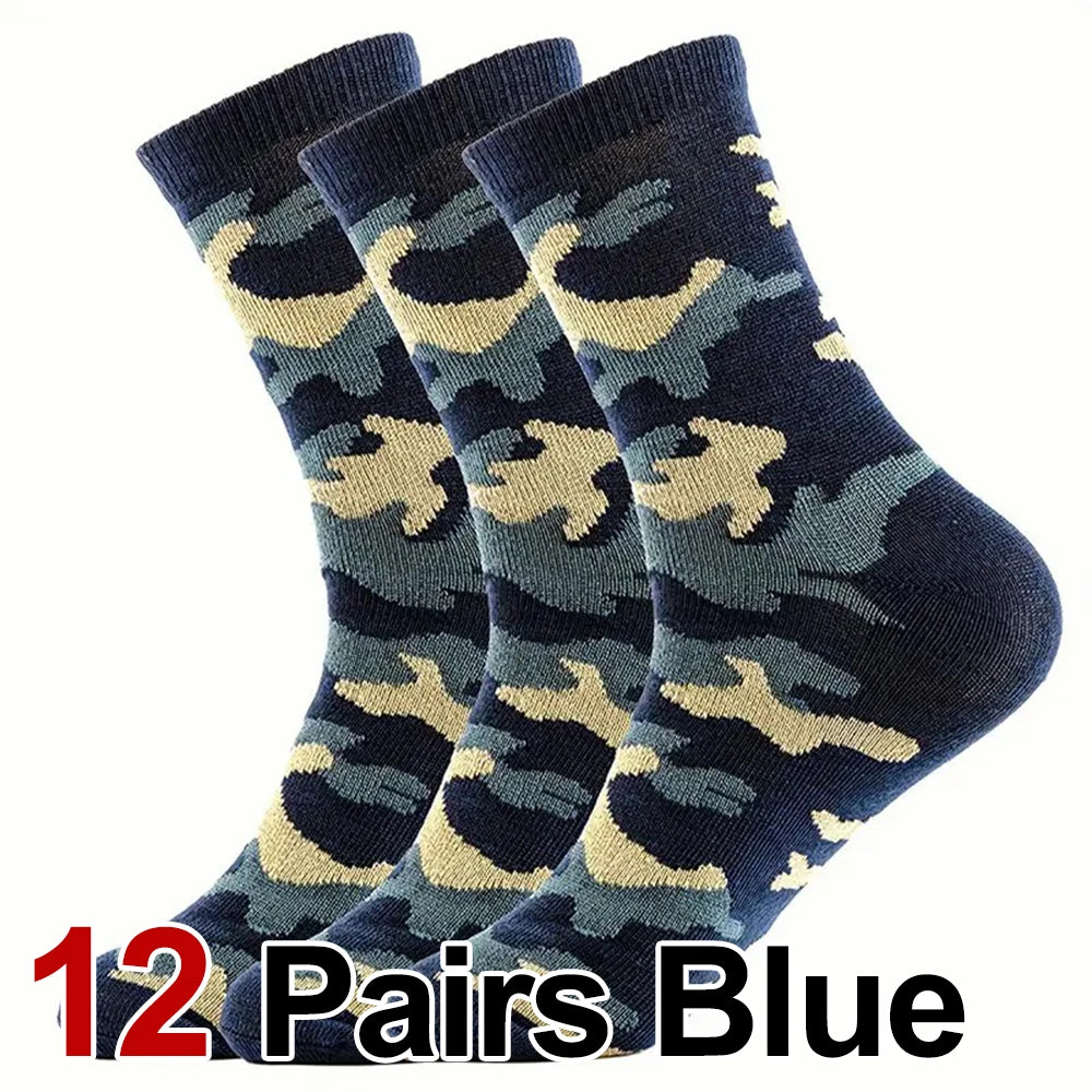 Polyester Elastane Camouflage Crew Socks - 14