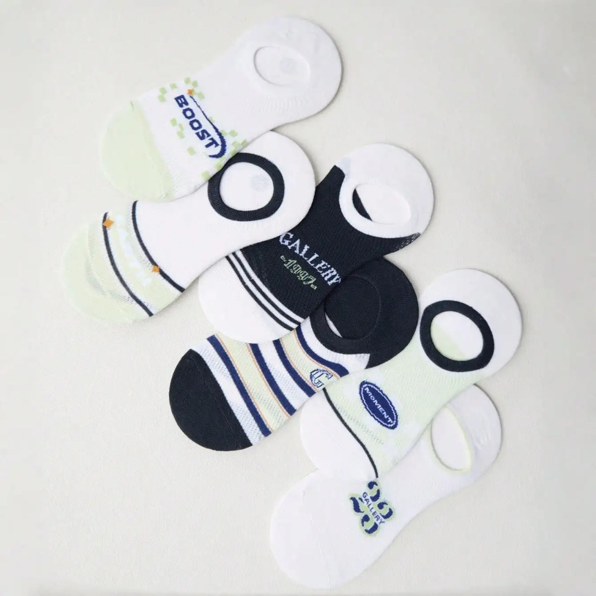 Polyester Elastane Women No Show Liner Socks 5 Pack