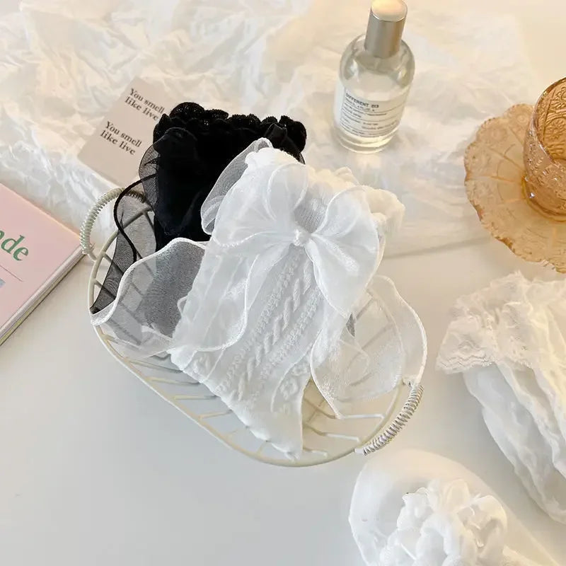 Polyester Lace Ruffle Lolita Socks Mid Tube Casual Wear - 14