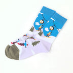 Cotton Blend Ski Pattern Mid Calf Unisex Socks