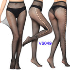 Nylon Spandex Jacquard Patterned Fishnet Pantyhose Tights