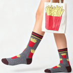 Cotton Blend Novelty Food Print Mid Calf Unisex Socks