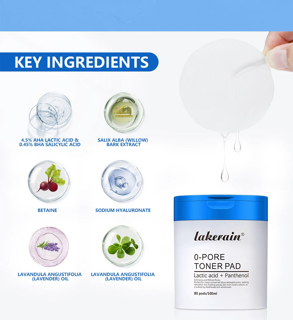 Pore Refining Toner Pads and Peptide Facial Serum Skin Care Set